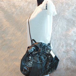 Vintage Leather by Mann Dark Grey Clutch Crossbody Shoulder Bag